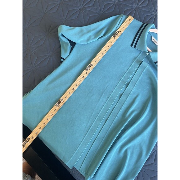 Misook Woman XLarge Open Cardigan Teal With Navy Trim - Classic Career Wear Knit - Picture 7 of 9